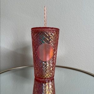 Starbucks Rose Gold Jewel Diamond Emerald Cut Bling Tumbler